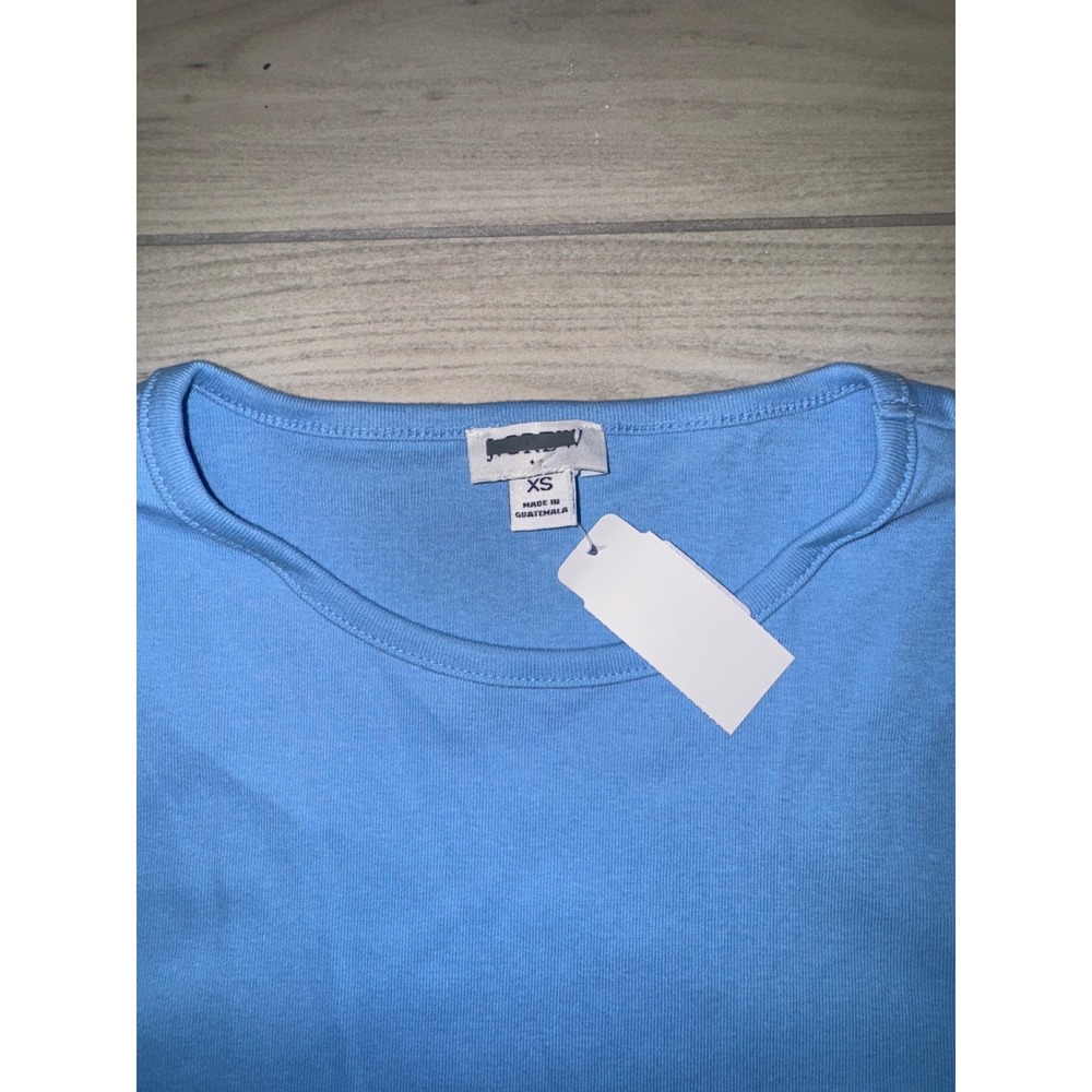 NWT J.Crew Womens Short Sleeve Crew Neck T-Shirt Light Blue Solid Size XS - Picture 2 of 5